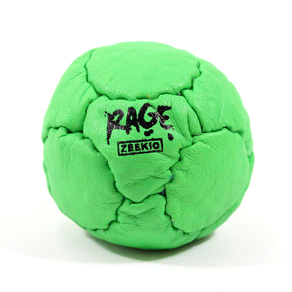 Zeekio Rage Neon Green genuine leather pellet-filled footbag