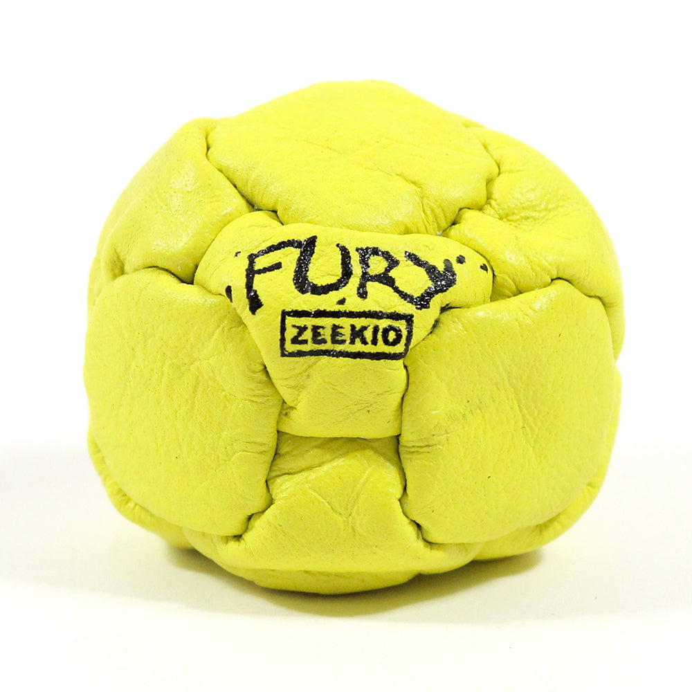 Zeekio Fury Yellow genuine leather sand-filled footbag