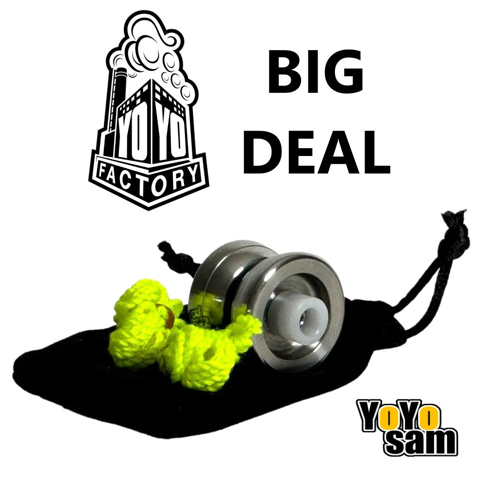YoYoFactory Big Deal Yo-Yo - Stainless Steel Micro YoYo with Hubstacks