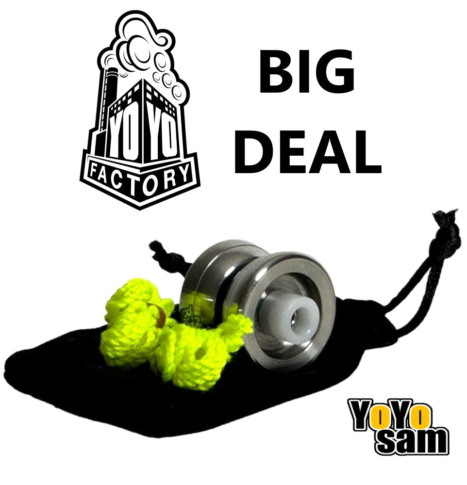 YoYoFactory Big Deal Yo-Yo - Stainless Steel Micro YoYo with Hubstacks