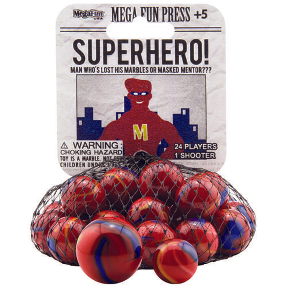 Mega Marbles Themed Marbles- 24 Player Marbles (5/8'') - 1 Shooter (1'')- - YoYoSam