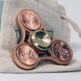The Triple Penny Fidget Hand Spinner- Brass with Hybrid Bearing - YoYoSam