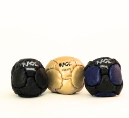 Triple Rage Footbag Set - Leather 12 Panel - Pellet Filled - Set of 3 Zeekio Footbags - YoYoSam