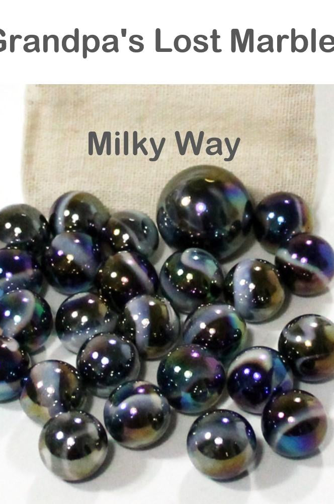 Grandpa's Lost Marbles - Mega Player Marbles - 24 (16mm) Player Marbles & 1 (1'') Shooter with Pouch! - YoYoSam