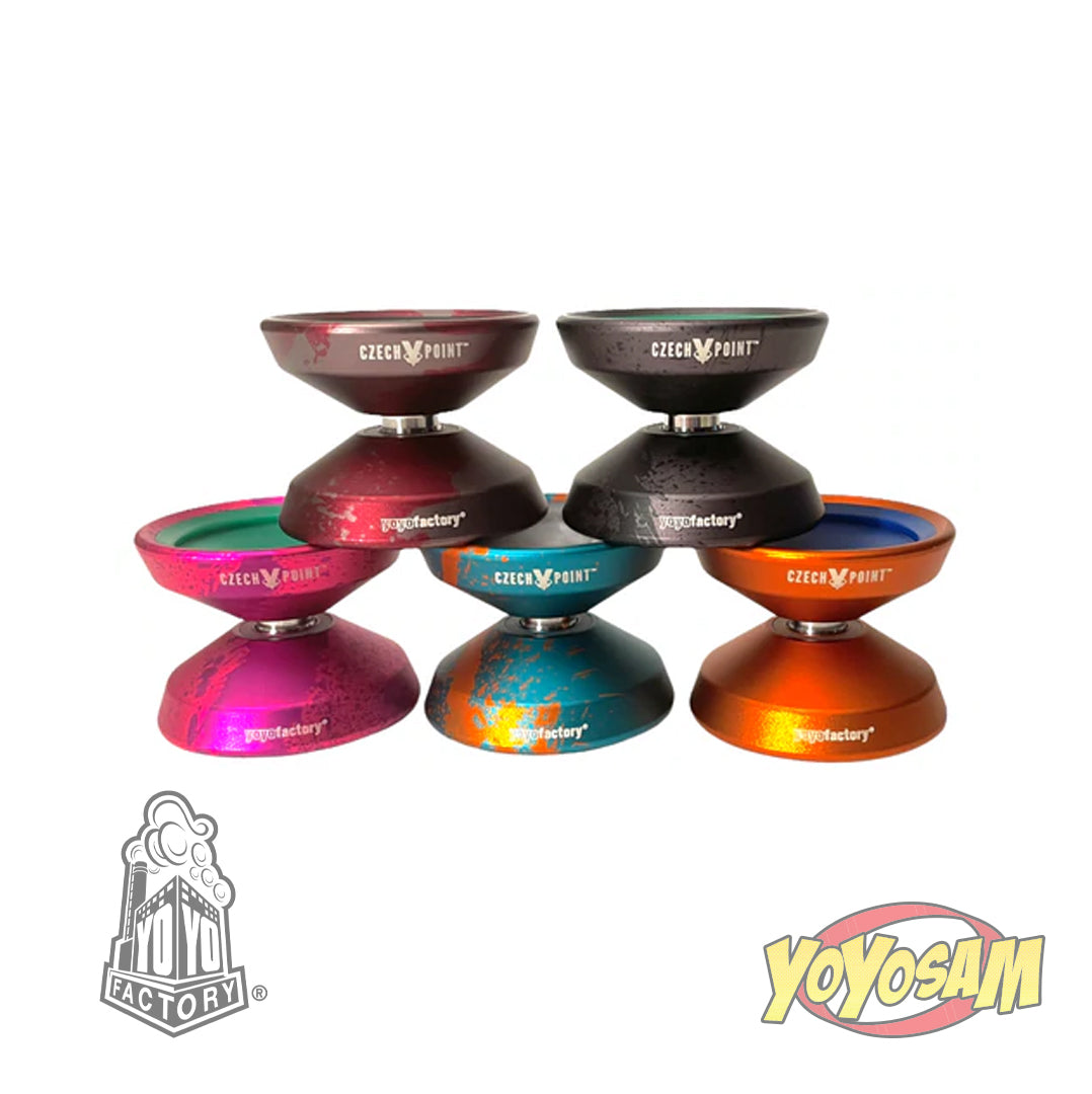 YoYoFactory Czech Point Pivot Yo-Yo- POM Fingerspin Cap- Metal YoYo