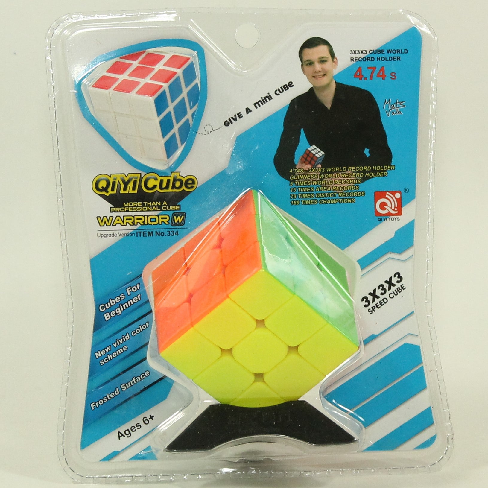 QiYi Puzzle Cube - Warrior W 3x3 Stickerless Cube with Bonus Mini Cube - Speedy - YoYoSam