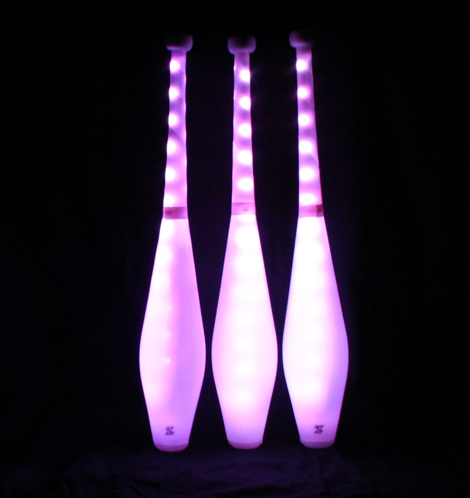 Zeekio Multi-Color LED Light Up Juggling Clubs with Charger and Remote (Set of 3)