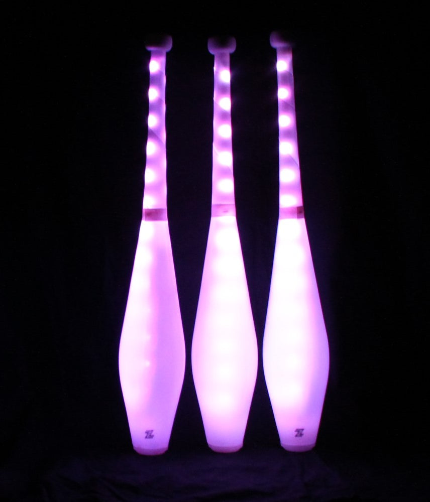 Zeekio Multi-Color LED Light Up Juggling Clubs with Charger and Remote (Set of 3)