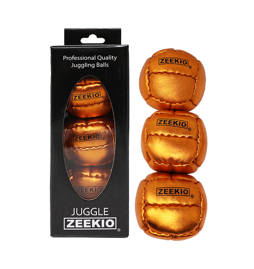 Zeekio Galaxy Juggling Balls - Metallic Series - Premium 12 Panel Genuine Leather Balls - 130g - 67mm - Pack of 3 — view 3