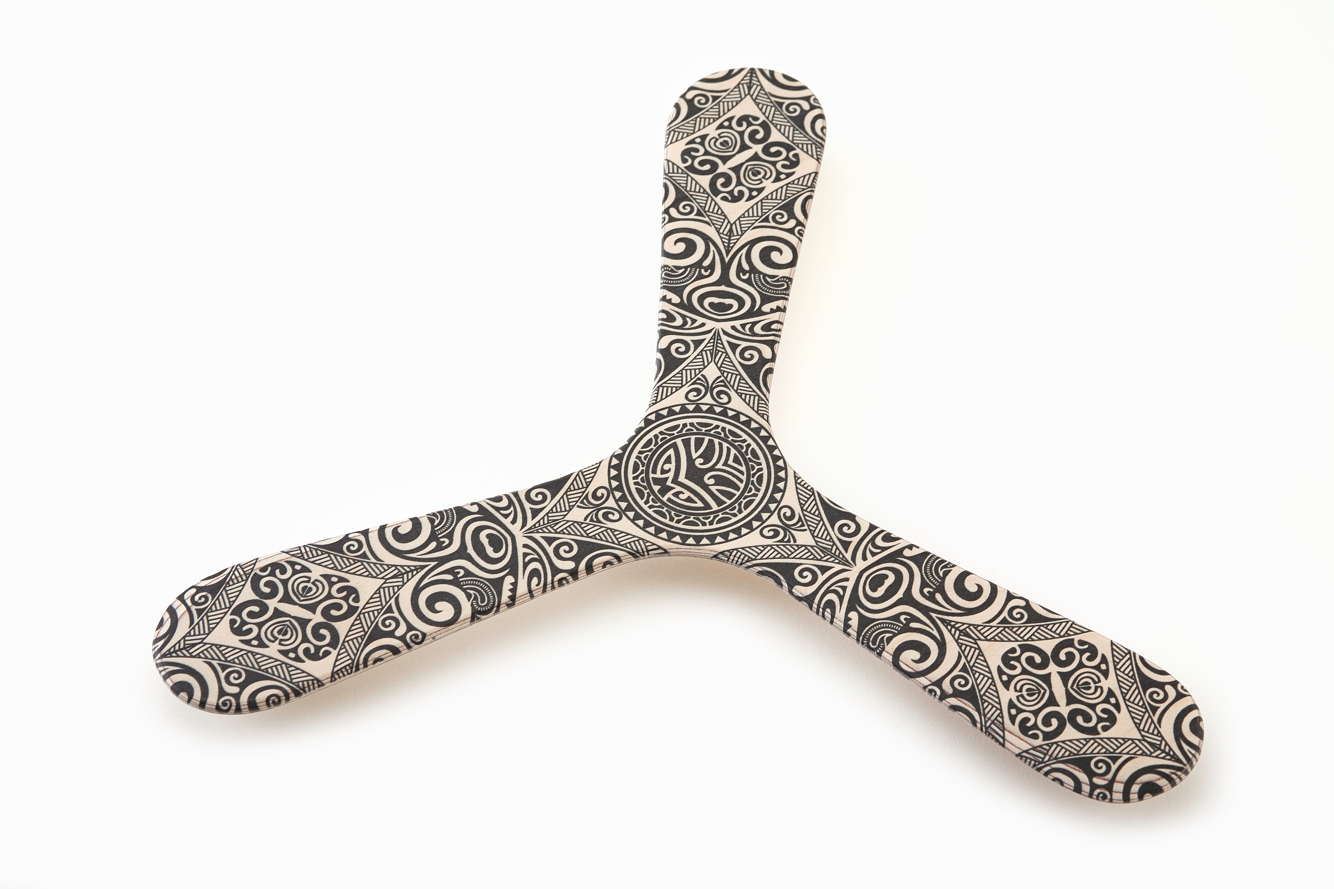 Wallaby Boomerang Three Wing Birch, Hand Crafted, Digitally Printed and Signed, Great for Beginners - YoYoSam