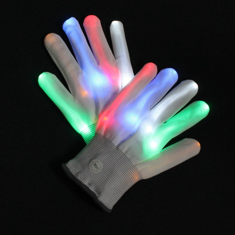 Gant lumineux à led pour doigts complets - effets lumineux multifonctions -  1 paire