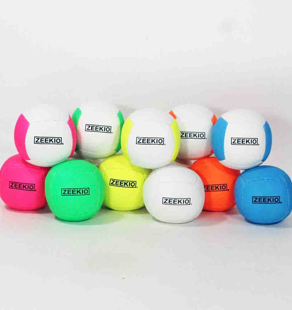 Zeekio Lunar Juggling Balls - 110g Professional UV Reactive 6 Panel Ball - Pack of 3