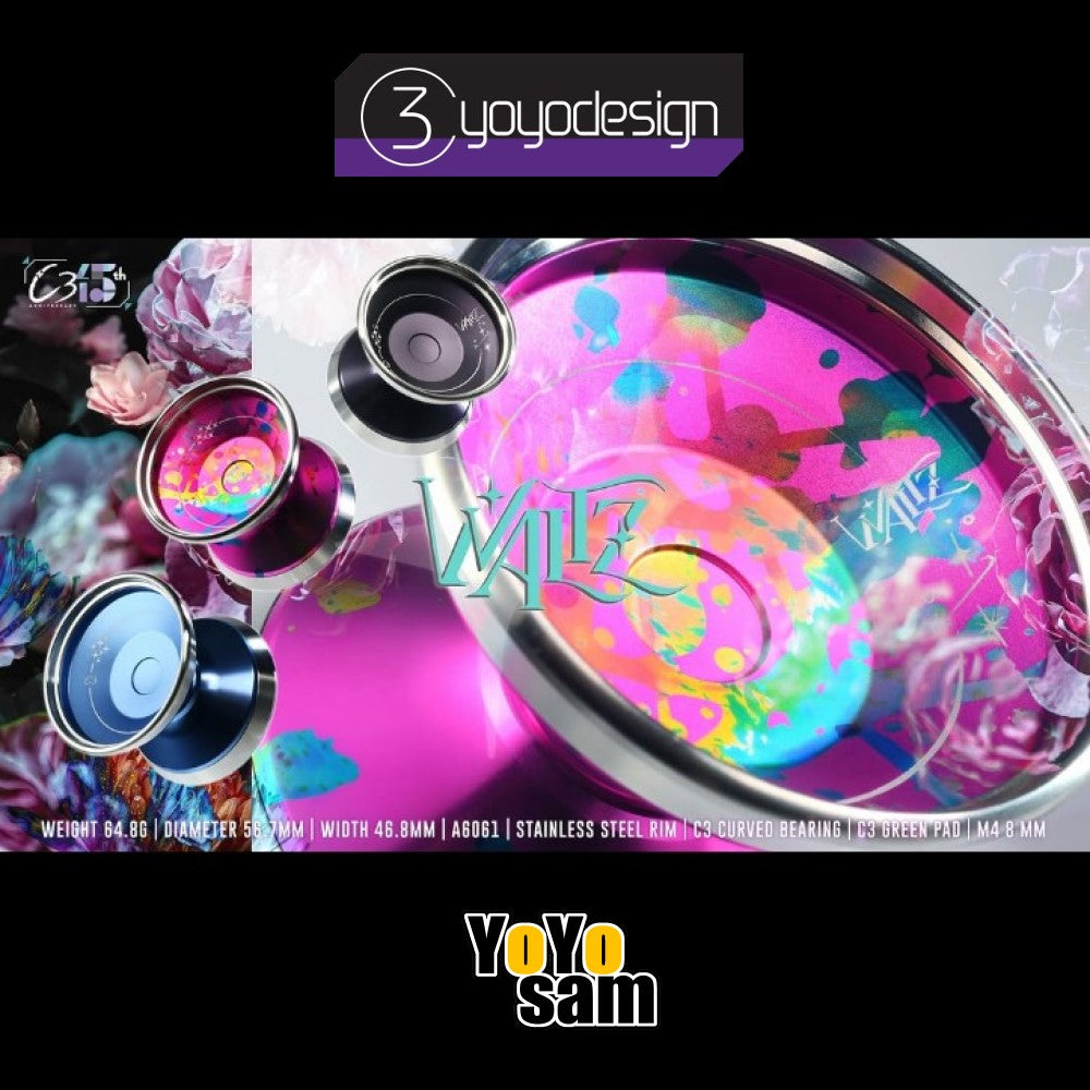 C3yoyodesign Waltz Yo-Yo - Bimetal Contest Level Fingerspin