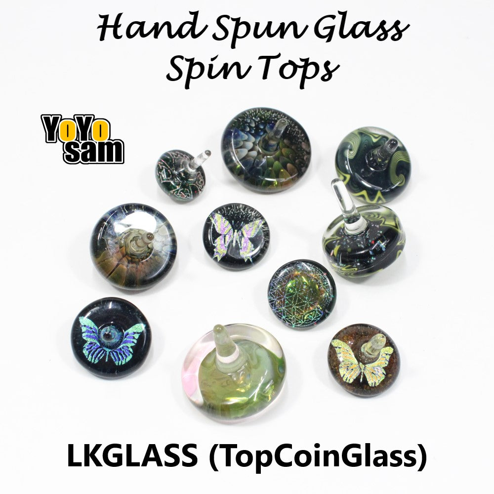 LKGLASS (TopCoinGlass) Spin Top - Hand Spun Glass Spin Tops!