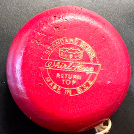 Vintage `whirl- king red Wood Yo-Yo - Fair Condition 40s or 50s
