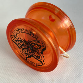 Vintage Duncan Butterfly Yo-Yo - Early 90s Transluscent Orange Very Good Condition