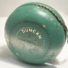 Vintage Duncan Tournament "crossed flags" Yo-Yo - Not a replica - Light Blue Fair Condition