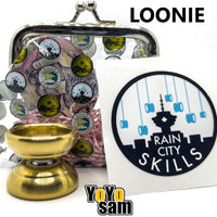 Rain City Skills Loonie Yo-Yo 3rd Edition - Brass Micro YoYo with Extras