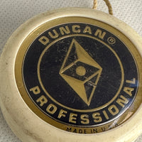 Vintage, Duncan Diamond Professional Plastic looping Yo-Yo White with Blue Center- Very Good condition