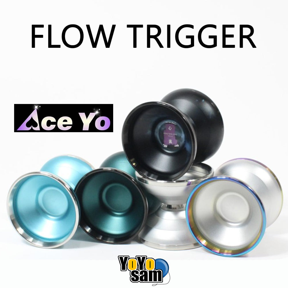 エクササイズグッズ yo-hey Ace Yo Flow Trigger Yo-Yo - Bi-Metal - Hong Teng Long Signature Yo