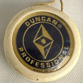 Vintage, Duncan Diamond Professional Plastic looping Yo-Yo White with Blue Center- Very Good condition