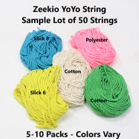 Zeekio Yo-Yo Strings - Sample Lot of Yo-Yo Strings -Assorted Styles - 50 Strings  - (Color Combinations Vary)