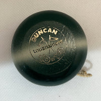 Vintage Duncan Tournament "crossed flags" Yo-Yo - Not a replica - Dark Green- Excellent Condition