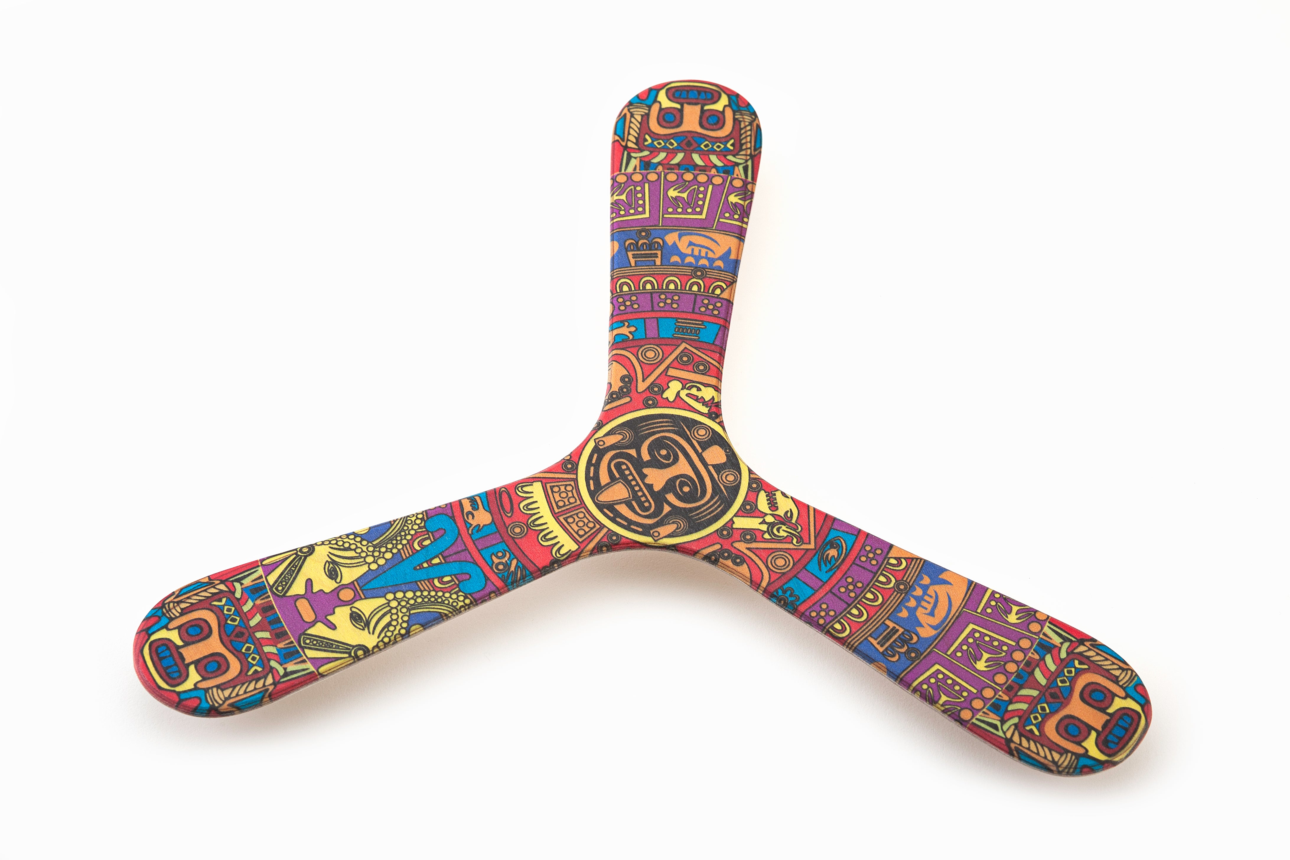 Wallaby Boomerang Three Wing Birch, Hand Crafted, Digitally Printed and Signed, Great for Beginners - YoYoSam