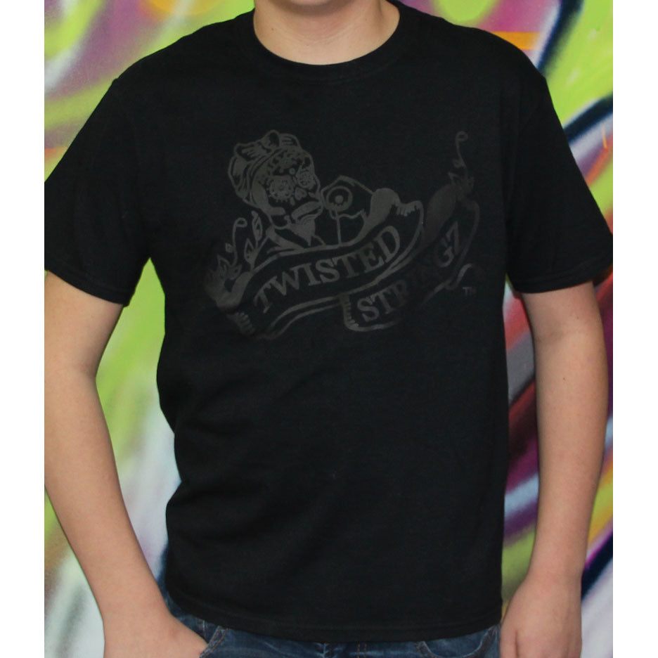 Twisted Stringz Yo-Yo Strings Tee Shirt - Black Logo - YoYoSam