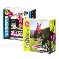 Spider Slackline Kit-Padded Ratchets, Re Enforced Loops 50 or 60 feet