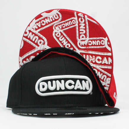 Duncan Yo-Yo Logo Fitted Baseball Cap - New Era Hat with Duncan Logo on Front and Underside of Brim - YoYoSam