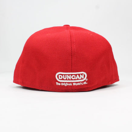 Duncan Yo-Yo Logo Fitted Baseball Cap - New Era Hat with Duncan Logo on Front and Underside of Brim - YoYoSam