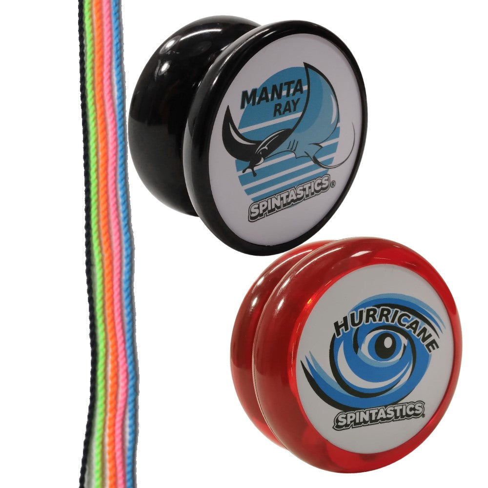 Spintastics Beginner Yo-Yo Set - Includes (1) Manta Ray Yoyo (1) Hurri|