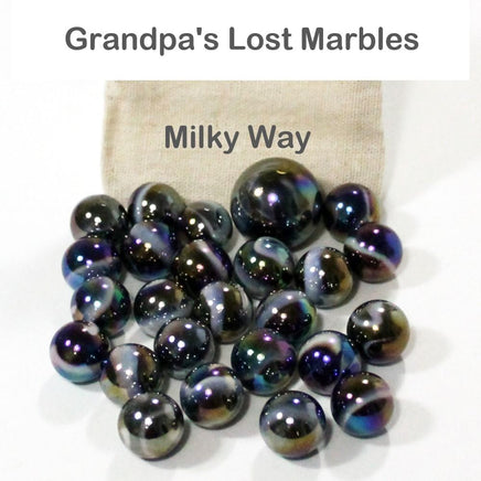 Grandpa's Lost Marbles - Mega Player Marbles - 24 (16mm) Player Marbles & 1 (1'') Shooter with Pouch! - YoYoSam
