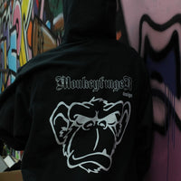 MonkeyfingeR Yo-Yo Design Black Hoodie - Zipper Official Cranky Logo Sweatshirt Jacket Hoody - YoYoSam