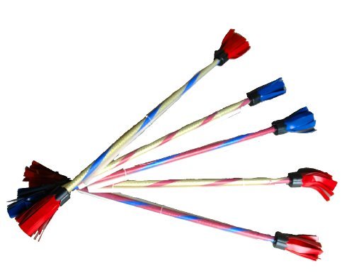Zeekio Juggling Flower Devil Sticks Rubber Tassel- Colors Vary