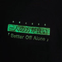 Recess YoYo - Glow in the Dark - "Better Off Alone" T-Shirt - Black - YoYoSam