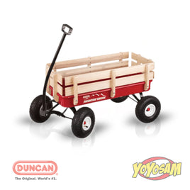Duncan Mountain Wagon - Red Wagon - Wood Rails - Wide Wheel Base