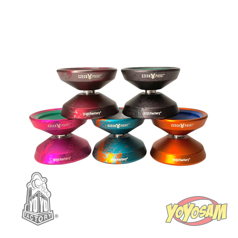 YoYoFactory Czech Point Pivot Yo-Yo- POM Fingerspin Cap- Metal YoYo ...