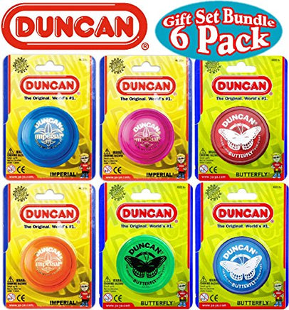 Duncan Yo-Yo Imperial (3) & Butterfly (3) Deluxe Gift Set Bundle - 6 Pack (Assorted Colors) - YoYoSam