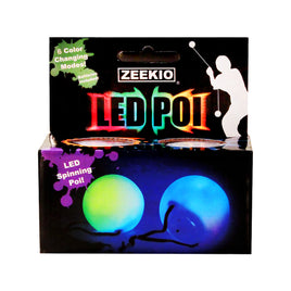 Zeekio Beginner to Pro LED Poi, 6 Different Settings, Multi-color LED Lights, Great for Raves and Carnivals