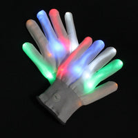 LED Full Finger Light Up Glove - Multi Function Light Effects - 1 Pair