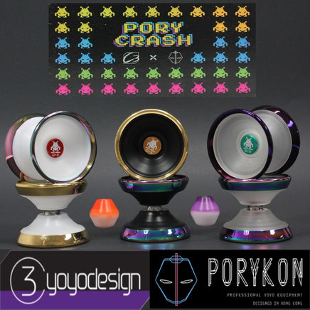 C3yoyodesign x PoryKon Porycrash Yo-Yo - Bi-Material YoYo with Stainless Steel Ring - YoYoSam