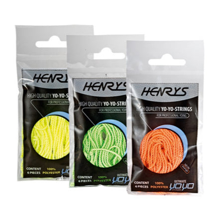 Henrys Neon Yo-Yo String - Set of 6 Polyester YoYo Strings - YoYoSam
