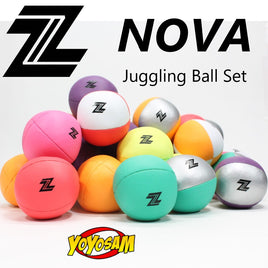 Zeekio Nova Juggling Ball Set - Stretch Bean Bag 4 Panel 120g Ball - Set of 3 Balls